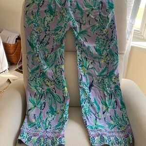 Lilly pulitzer lavender multi palazzo pants